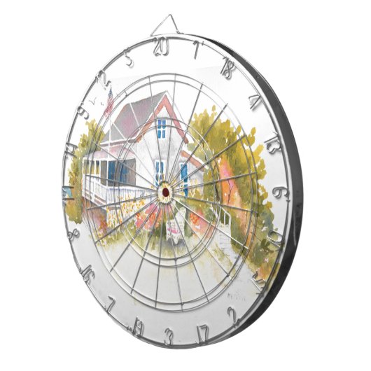 Monhegan Hütte J Kilburn Dartscheibe (Vorderseite rechts)