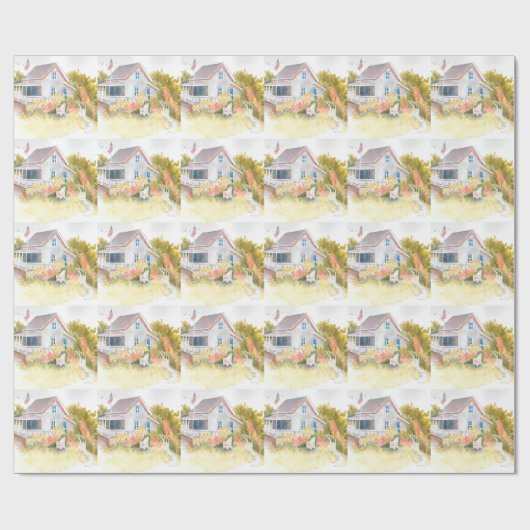 Monhegan Hütte J Kilburn Geschenkpapier (Flach)