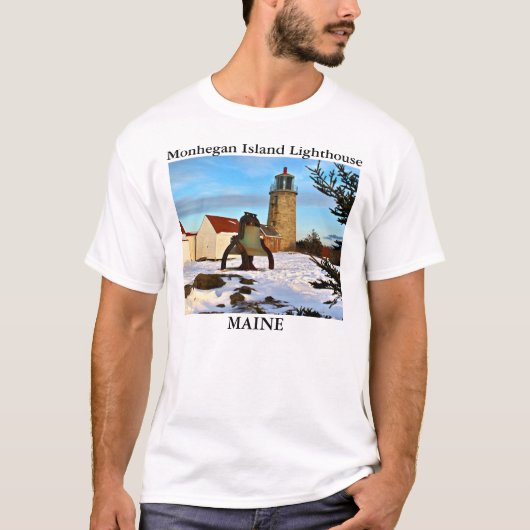 Monhegan Insel-Leuchtturm, Maine-T - Shirt (Vorderseite)