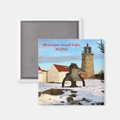 Monhegan Island Light, Maine Magnet (Vorderseite/Rückseite)