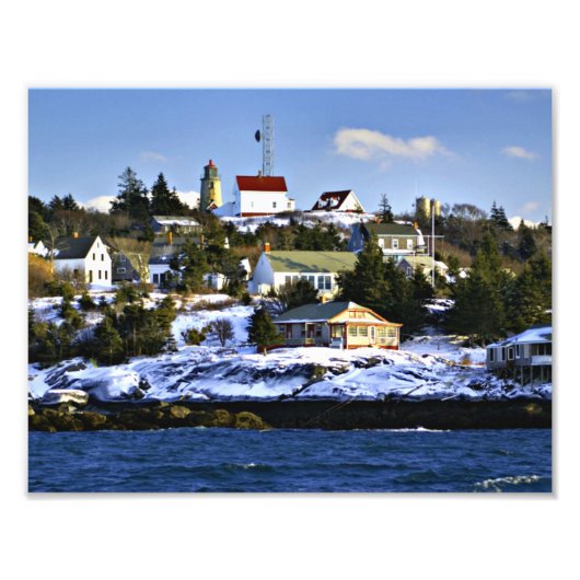 Monhegan Island Lighthouse, Maine Fotodruck (Vorne)