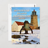 Monhegan Island Lighthouse, Maine Postcard Postkarte (Vorne/Hinten)