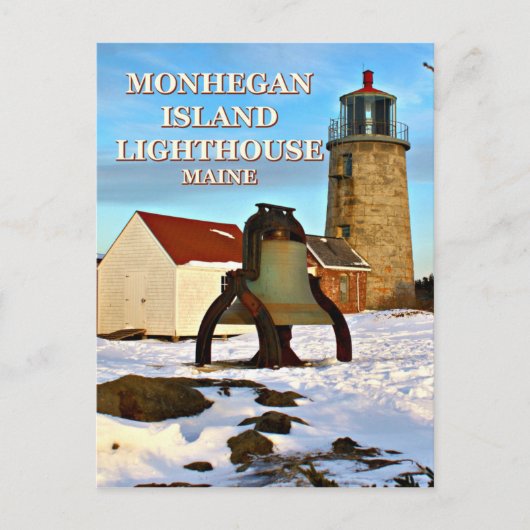Monhegan Island Lighthouse, Maine Postcard Postkarte (Vorderseite)