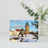 Monhegan Island Lighthouse, Maine Postcard Postkarte (Stehend Vorderseite)