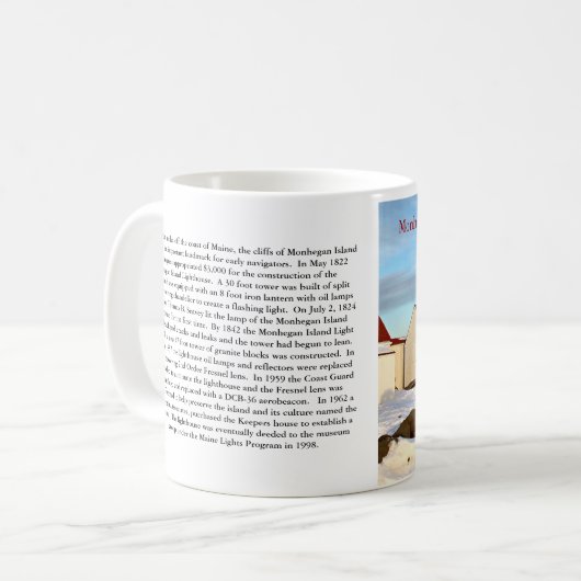Monhegan Island Lighthouse, Maine Tasse (Vorderseite Links)