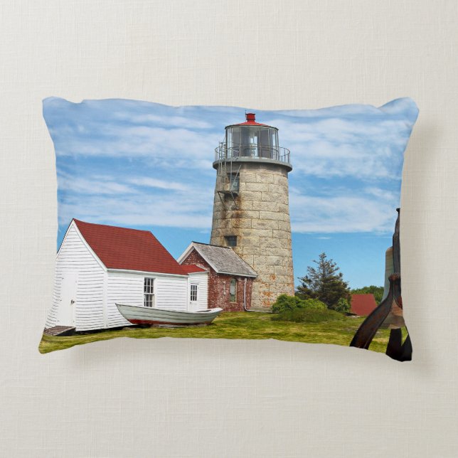 Monhegan Island Lighthouse, Maine Zierkissen (Rückseite)