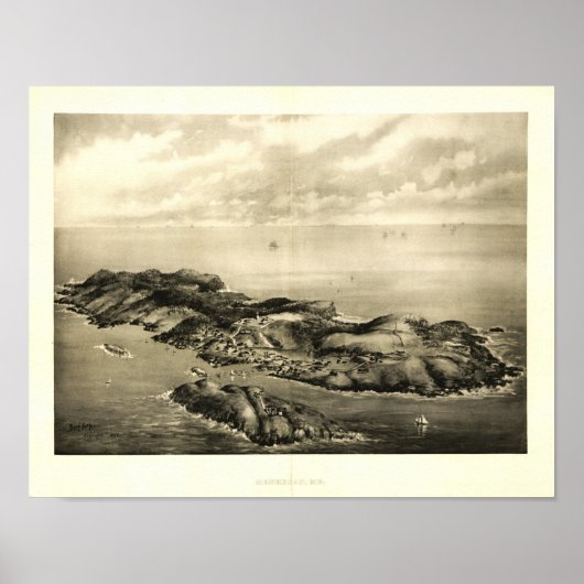 Monhegan Island, Maine 1896 Panaromic View Poster (Vorne)