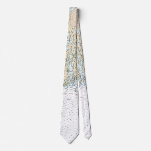 Monhegan Island Maine Nautical Navigation Chart Krawatte (Vorderseite)