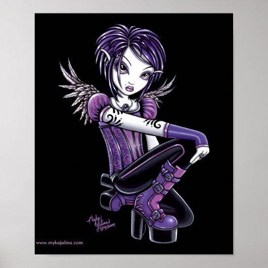 "Monica" Lila Tattoo Angel Posters Poster (Vorne)
