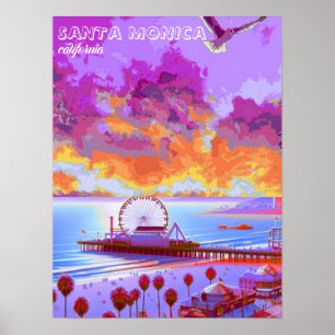 Monica monica california vintage travel cl poster