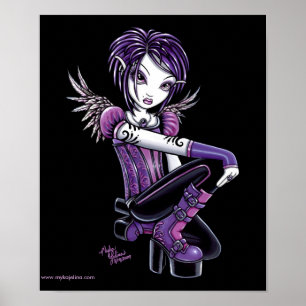"Monica" Purple Tattoo Angel Posters Poster