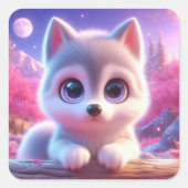 "Monica" Quadratischer Aufkleber (Vorderseite)