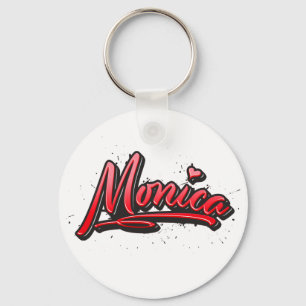 Monica red Heart Graffiti Schlüsselanhänger