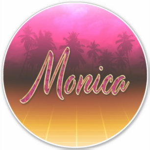 Monica Vorname Name golden pink Aufkleber Sticker