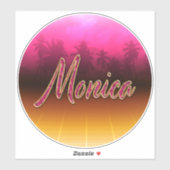 Monica Vorname Name golden pink Aufkleber Sticker (Blatt)