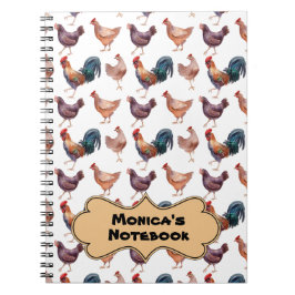 Monicas Chicken Spiral Notebook Notizblock