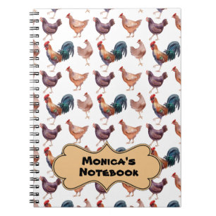 Monicas Chicken Spiral Notebook Notizblock