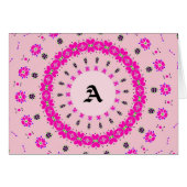 Monigram, Buchstabe A, Leere, Rosa mit Blume (Vorderseite (Horizontal))