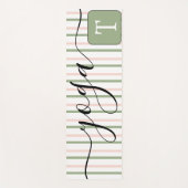 Monigram Yoga Rosa und Grüne Streifen Yogamatte (Vorderseite)