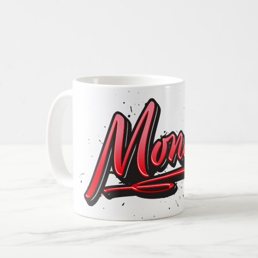 Monika red Heart Graffiti Tasse Kaffeetasse (Vorderseite Links)