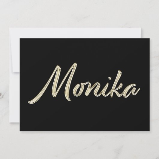 Monika white gold Handwriting Karte (Vorderseite)