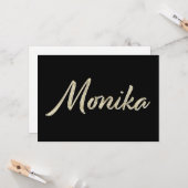 Monika white gold Handwriting Karte (Vorderseite/Rückseite Beispiel)