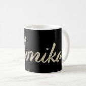 Monika white gold Handwriting Tasse Kaffeetasse (VorderseiteRechts)