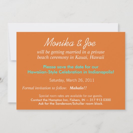 Monika's Custom Las Vegas Save the Date (Rückseite)