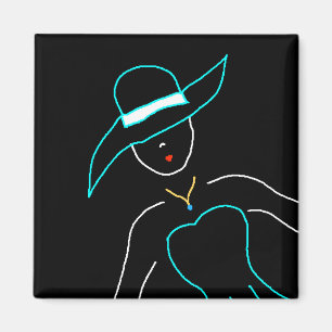 Monique Fashion Plate Folk Art Magnet