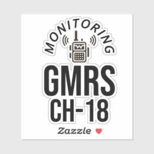 Monitor GMRS. Kanal 18 Aufkleber
