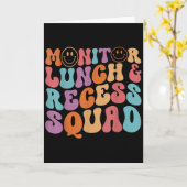 Monitor Lunch And Recess Squad Colorful Enthusiast Karte (Gelbe Blume)