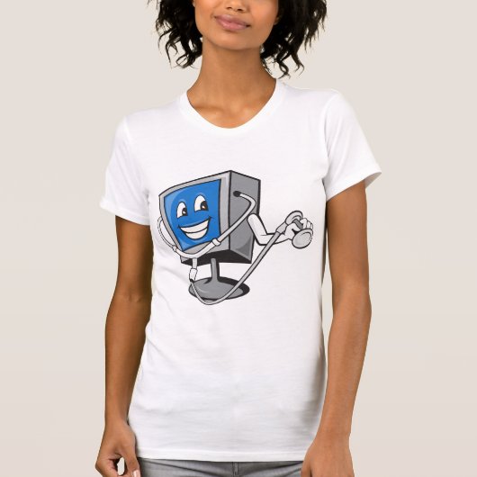 Monitor mit Stethoskop T-Shirt (Vorderseite)