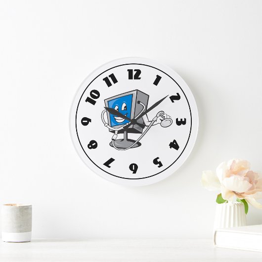 Monitor mit Stethoskopuhr Große Wanduhr