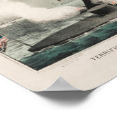 Monitor vs. Merrimac - Ironclad Zivil War Battle Poster (Ecke)