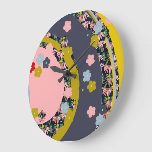 Monjii Floral Clock Große Wanduhr (Winkel)