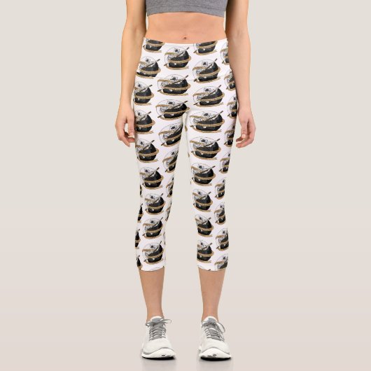 Monk Dice Design Capri Leggings (Vorderseite)