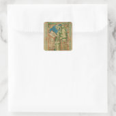 Monk Eadwine am Werk des Manuskripts, Quadratischer Aufkleber (Tasche)