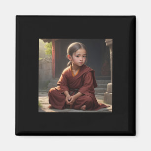 Monk Girl Sticker Magnet