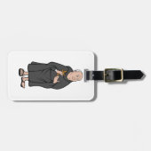 Monk Holding Cross in Robe Mittelalterliche Religi Gepäckanhänger (Vorderseite horizontal)