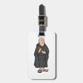 Monk Holding Cross in Robe Mittelalterliche Religi Gepäckanhänger (Vorderseite vertikal)