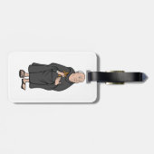 Monk Holding Cross in Robe Mittelalterliche Religi Gepäckanhänger (Rückseite horizontal)