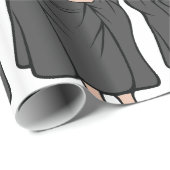 Monk Holding Cross in Robe Mittelalterliche Religi Geschenkpapier (Rolleneckpunkt)