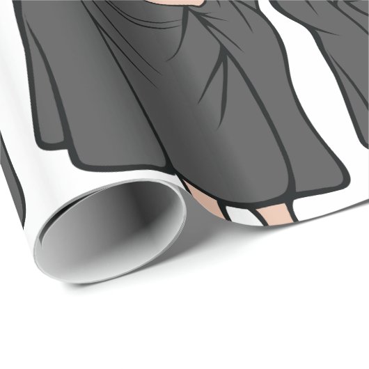 Monk Holding Cross in Robe Mittelalterliche Religi Geschenkpapier (Rolleneckpunkt)