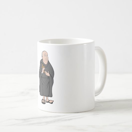 Monk Holding Cross in Robe Mittelalterliche Religi Kaffeetasse (VorderseiteRechts)