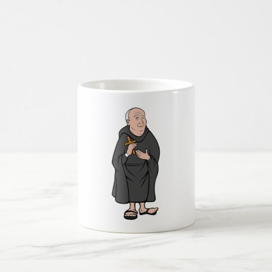 Monk Holding Cross in Robe Mittelalterliche Religi Kaffeetasse (Mittel)