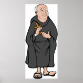 Monk Holding Cross in Robe Mittelalterliche Religi Poster (Vorne)