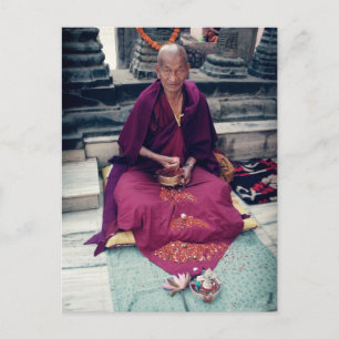 Monk in Bodh Gaya Postcard Postkarte