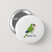 Monk Parakeet - Austin, Texas Button (Vorne & Hinten)