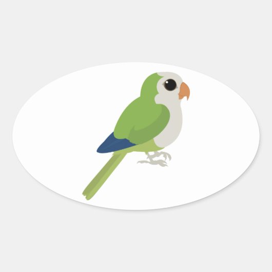 Monk Parakeet Ovaler Aufkleber (Vorderseite)