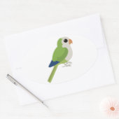 Monk Parakeet Ovaler Aufkleber (Umschlag)